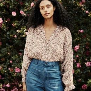 DOEN Rose Top in blush mini earl floral
